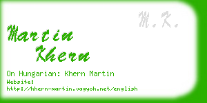 martin khern business card